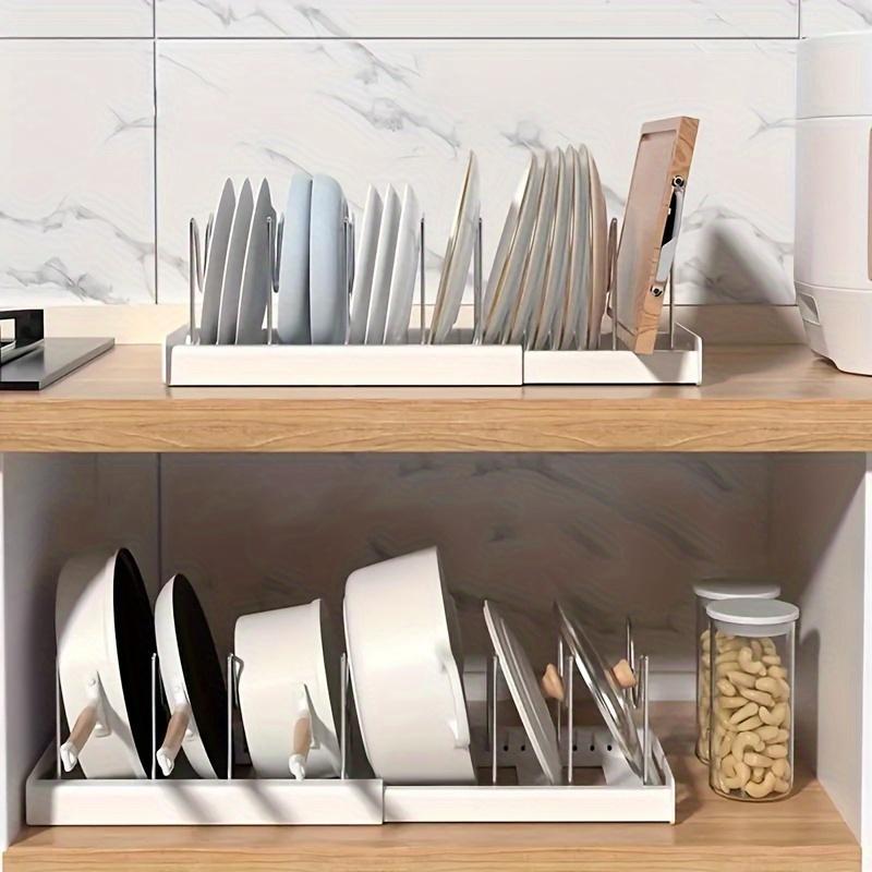 A Retractable Kitchen Storage Rack With Pot Rack