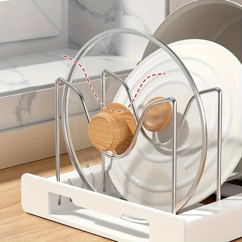 A Retractable Kitchen Storage Rack With Pot Rack