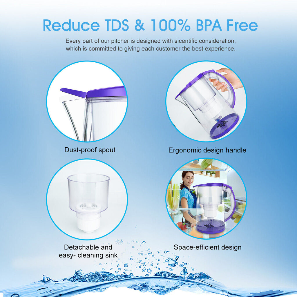 Simpure 3.5L Water Filter Pitcher Jug Hard Water Better Drinking Filtration