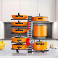 Pot Organizer Rack 8 Tiers Pots And Pans Organizer, Pot Lid Organizer For Kitchen Cabinet Cookware Organizers And Storage,Upgraded