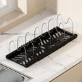 A Retractable Kitchen Storage Rack With Pot Rack